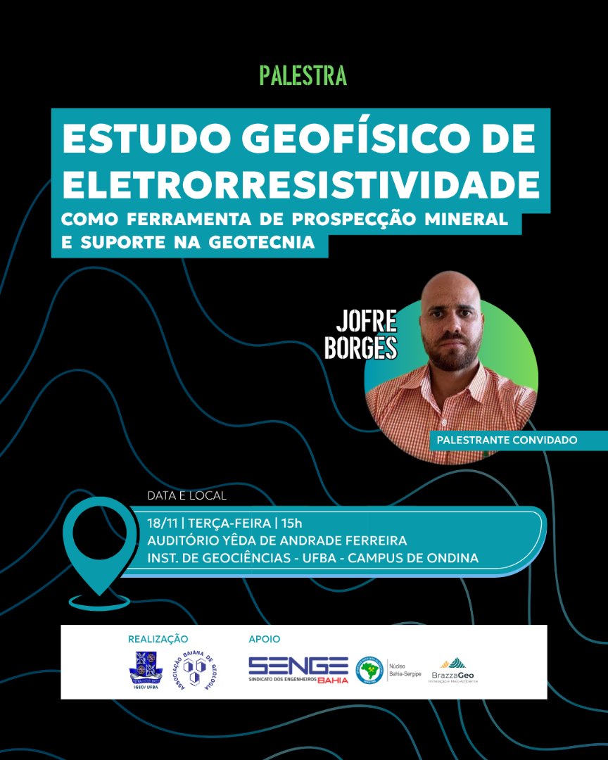 Foto que representa ABG e IGEO-UFBA promovem palestra sobre geofísica aplicada à mineração e geotecnia (18/11/2025)